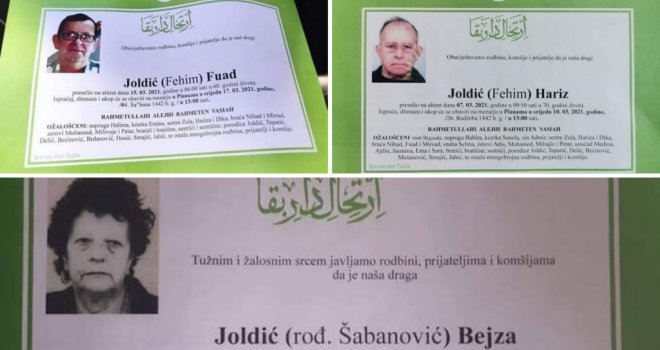 Tuga u Tuzli: U svega nekoliko dana preminuli majka i dva sina