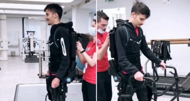 Mladić iz Cazina kojem su slomili kičmu: Uz pomoć robota Azur napravio prve korake