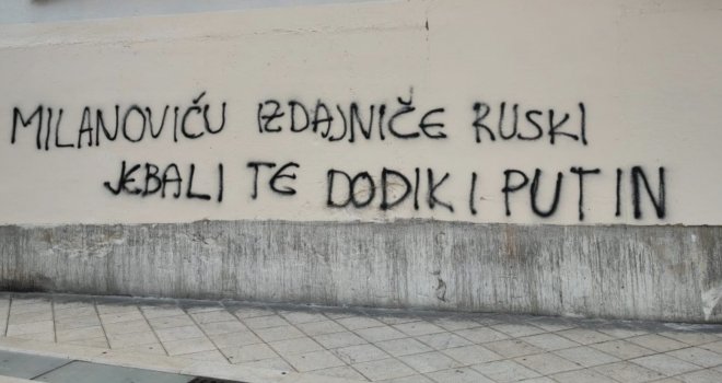 U Splitu osvanula poruka Zoranu Milanoviću: 'Milanoviću izdajniče ruski, je**** te Dodik i Putin'