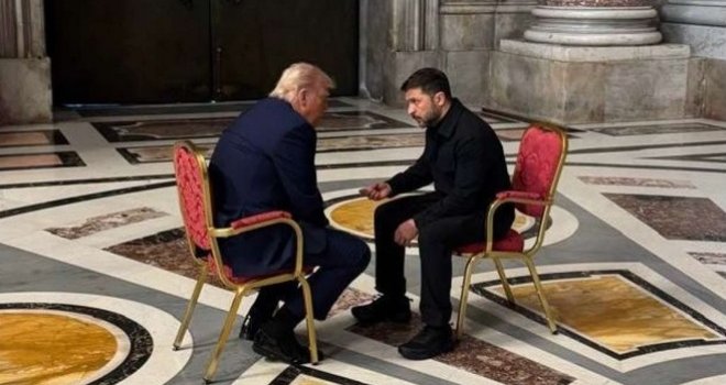 Procurila fotografija sa sastanka u Rimu, trajao samo 15 minuta: Zelenski vjeruje da će razgovor sa Trumpom biti povijesni  