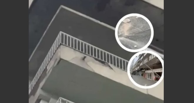 Otpao dio fasade pored bine u Sarajevu gdje se trebaju okupiti građani u čast Halida Bešlića