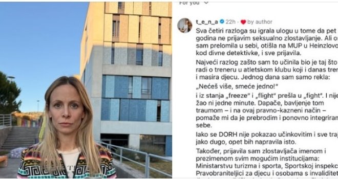 Hrvatska sportistkinja iznijela šokantne tvrdnje: 'Trener me seksualno zlostavljao... Čulo se to odvratno teško disanje'