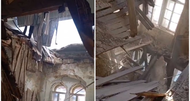 Haos u Mostaru nakon padavina: Urušio se krov na zgradi, čitav strop pao u ambulantu