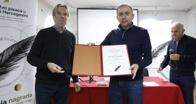 Faruku Šehiću godišnja nagrada Društva pisaca u BiH