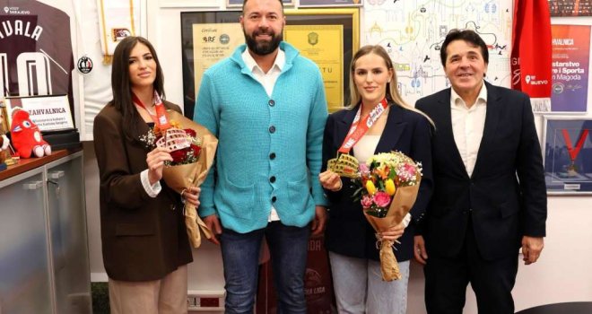 Prijem kod ministra kulture i sporta KS: Magoda čestitao sestrama Sipović na medaljama osvojenim u Rimu 