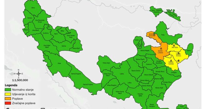 Alarmantno upozorenje: Evo gdje se očekuju najveće poplave i koji su dijelovi BiH najugroženiji