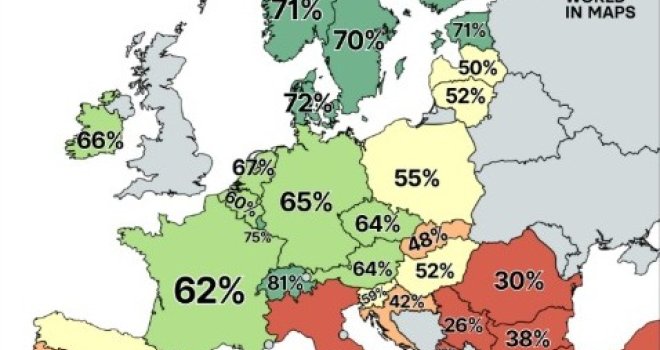Kruži nova karta: Preko Hrvatske piše 42%, preko Srbije i Crne Gore 26, a BiH ni nema...?!