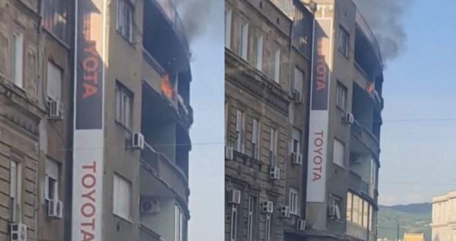 Požar na Skenderiji, vatrogasci na terenu, saobraćaj se odvija usporeno